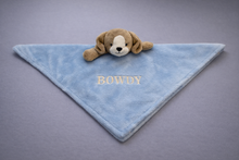Baby Lovey - Blue & Brown Puppy Security Blanket