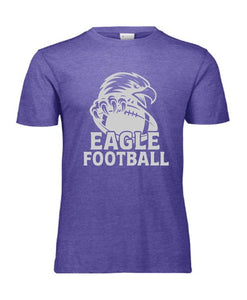 WE Cheer "EAGLE Football" Heather Purple Tri-Blend Shirt