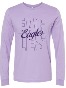 WE Cheer "EAGLES" Bella+Canvas Lavender Long Sleeve Shirt