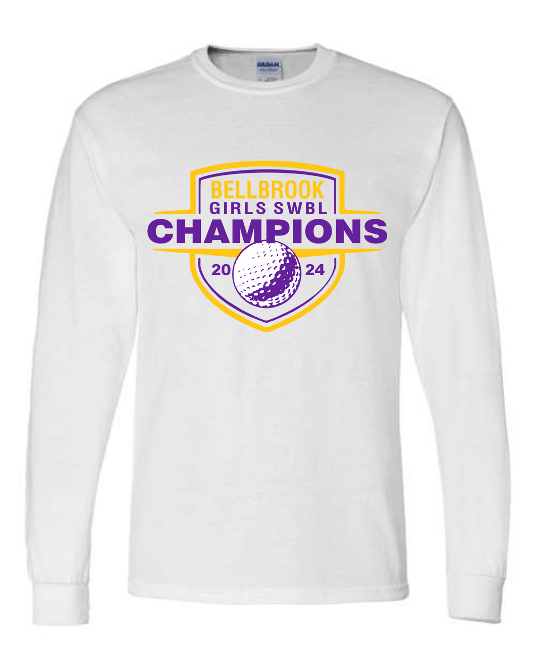 Bellbrook HS GIRLS Golf 2024 SWBL Champions White Long Sleeve Shirt