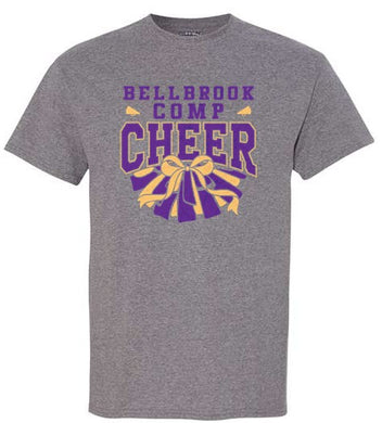 Bellbrook Comp Cheer Bow Graphite T-Shirt