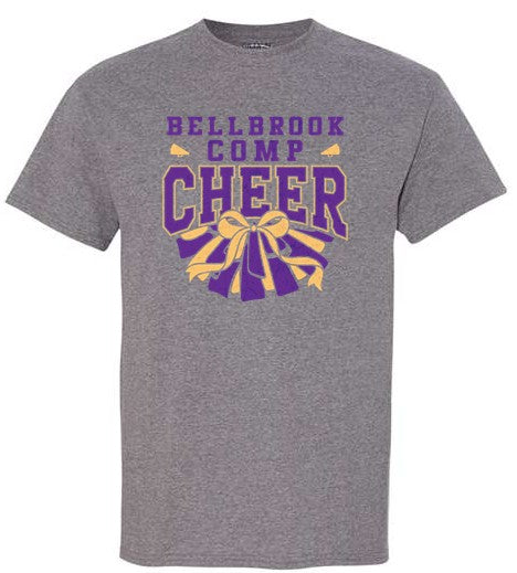 Bellbrook Comp Cheer Bow Graphite T-Shirt