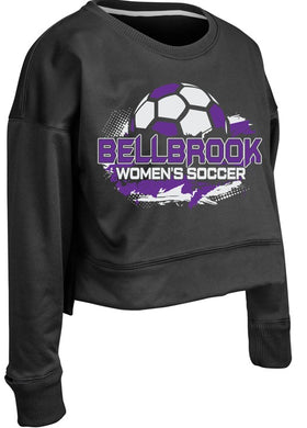 BHS Women's Soccer Ladies Black Crop Crew - 