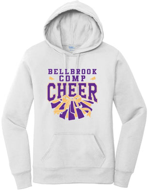 Bellbrook Comp Cheer Bow LADIES White Hoodie