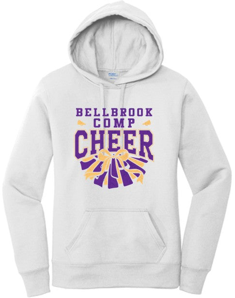 Bellbrook Comp Cheer Bow LADIES White Hoodie