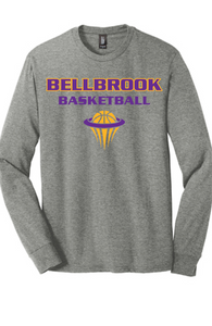 "Bellbrook Basketball" Grey Frost Long Sleeve Tri-Blend Shirt