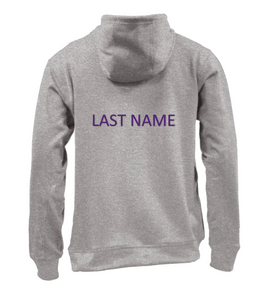 BMS SOFTBALL TEAM PLAYER HOODIE with LAST NAME on back - Heather Grey