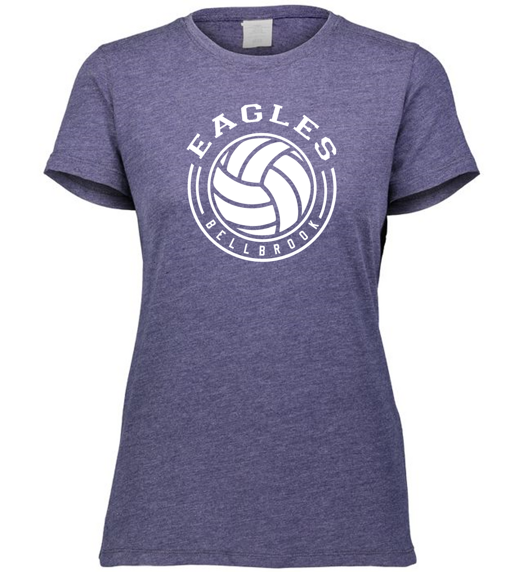 BMS Volleyball Ladies Purple Heather Tri-Blend Shirt