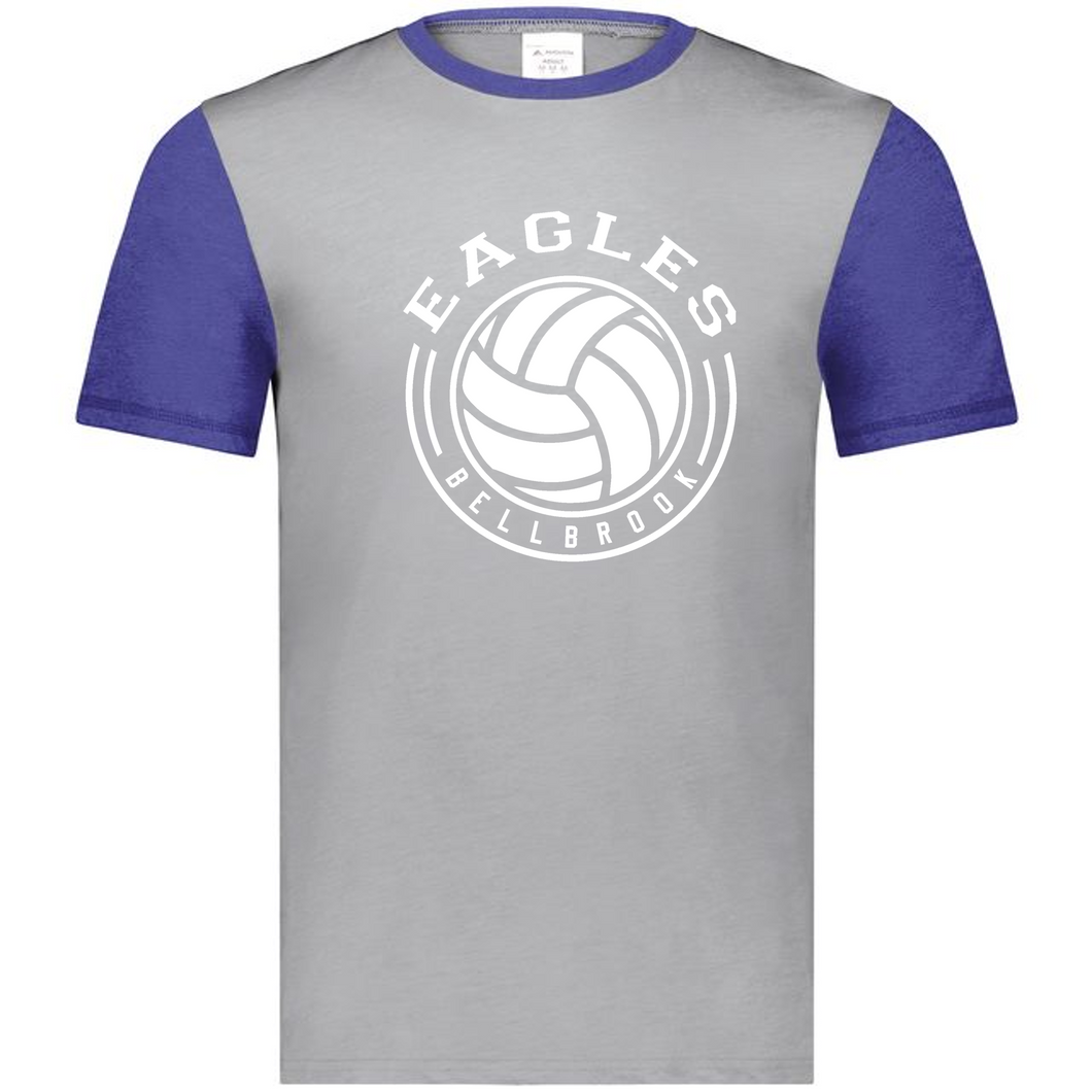 BMS Volleyball Adult Vintage H. Grey/H. Purple Short Sleeve Shirt
