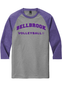 BHS Volleyball Adult Grey Frost/Purple Frost 3/4 Sleeve Shirt