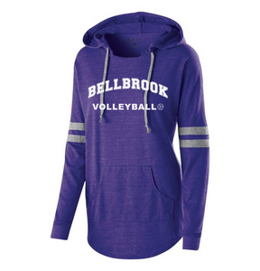 BHS Volleyball Ladies Vintage Purple Tri-Blend Hoodie