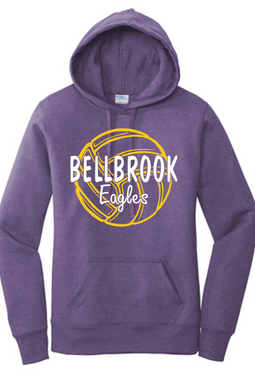 Bellbrook Middle School Volleyball LADIES Heather Purple Hoodie