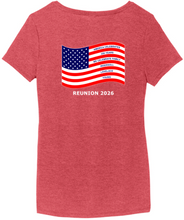 Reunion 2026 Ladies Red Frost Tri-Blend V-Neck Shirt