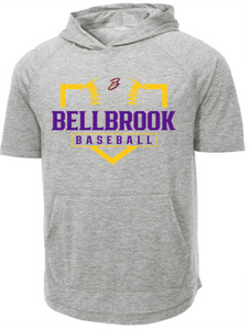 BMS "Bellbrook Baseball" Light Grey Heather Tri-Blend Short Sleeve Shirt