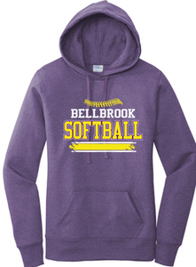 BMS "Bellbrook Softball" LADIES Heather Purple Spirit Wear Hoodie