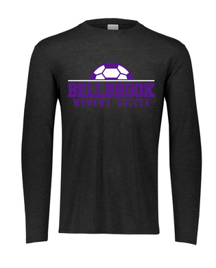 BHS Women's Soccer Adult Black Frost Tri-Blend Long Sleeve Shirt