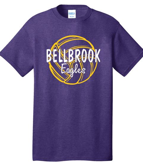 Bellbrook Middle School Volleyball Heather Purple T-Shirt