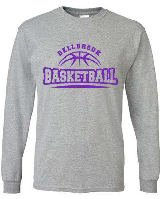 BMS Basketball Sport Grey Spirit Wear Long Sleeve Shirt