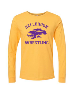 "Bellbrook Wrestling" Adult Gold Long Sleeve Shirt