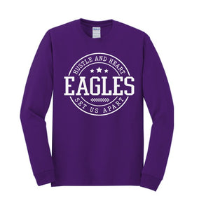 WE Cheer "HUSTLE and HEART" Purple Long Sleeve Shirt