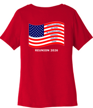 Reunion 2026 Ladies Red V-Neck Shirt
