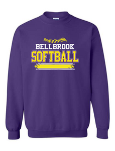 BMS "Bellbrook Softball" Purple Crewneck Sweatshirt