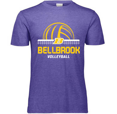BHS Volleyball Adult Heather Purple Tri-Blend Shirt
