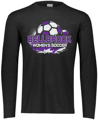 BHS Women's Soccer Adult Black Frost Tri-Blend Long Sleeve Shirt