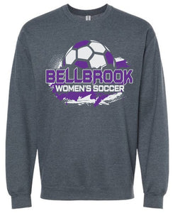BHS Women's Soccer Adult Dark Heather Crewneck Sweatshirt