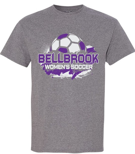 BHS Women's Soccer Adult Graphite Heather 50/50 T-Shirt