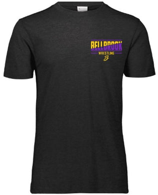 BMS Bellbrook Wrestling Heather Black Short Sleeve Tri-Blend Shirt