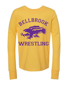 "Bellbrook Wrestling" Youth Gold Heather Long Sleeve Shirt