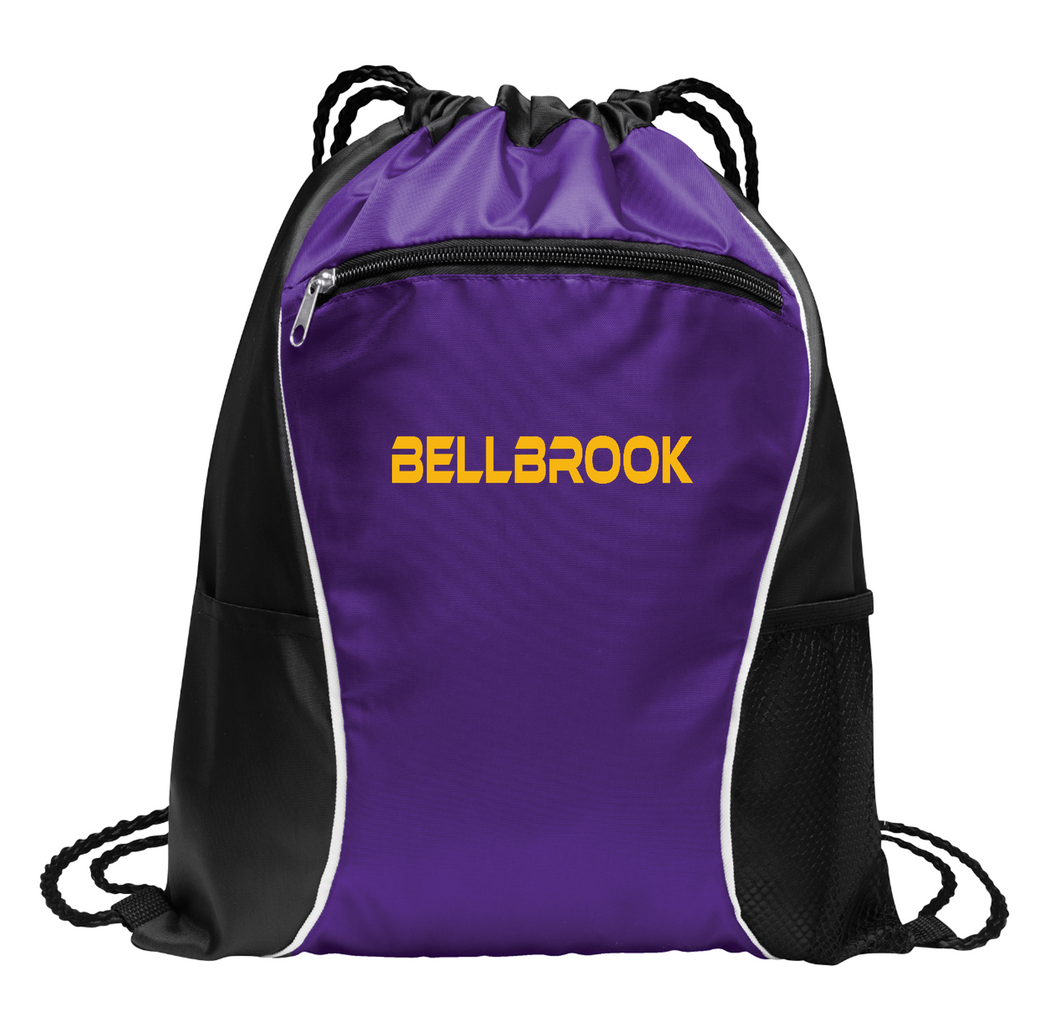 Bellbrook Purple/Black/White Drawstring Bag