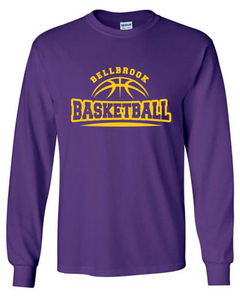 BMS Basketball Purple Spirit Wear Long Sleeve 100% Cotton Shirt