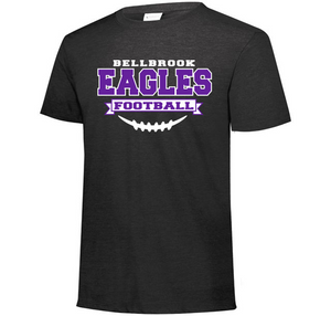 Wee Eagles "Bellbrook Eagles Football" Black Heather Short Sleeve Tri-Blend Shirt