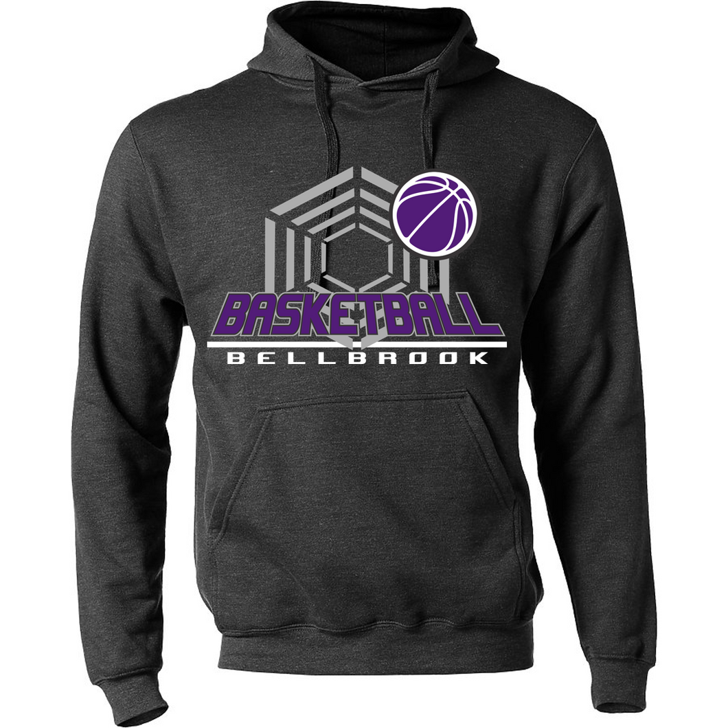 BHS Bellbrook Basketball Ring Spun/Poly Hoodie - Heather Charcoal