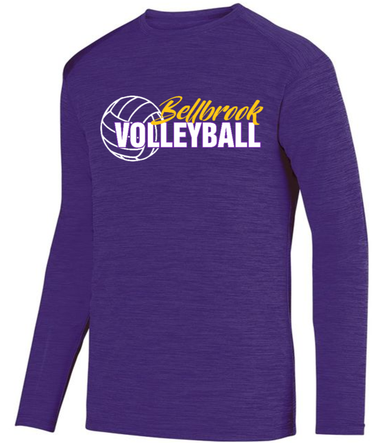 BHS Volleyball Adult Tonal Heather Wicking Purple Long Sleeve Shirt