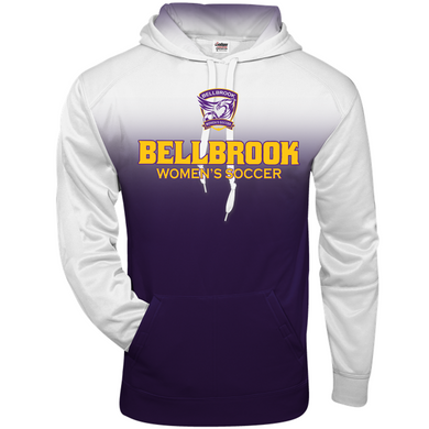 BHS Women's Soccer Adult Moisture Management Ombre Hoodie with Player Name on Back
