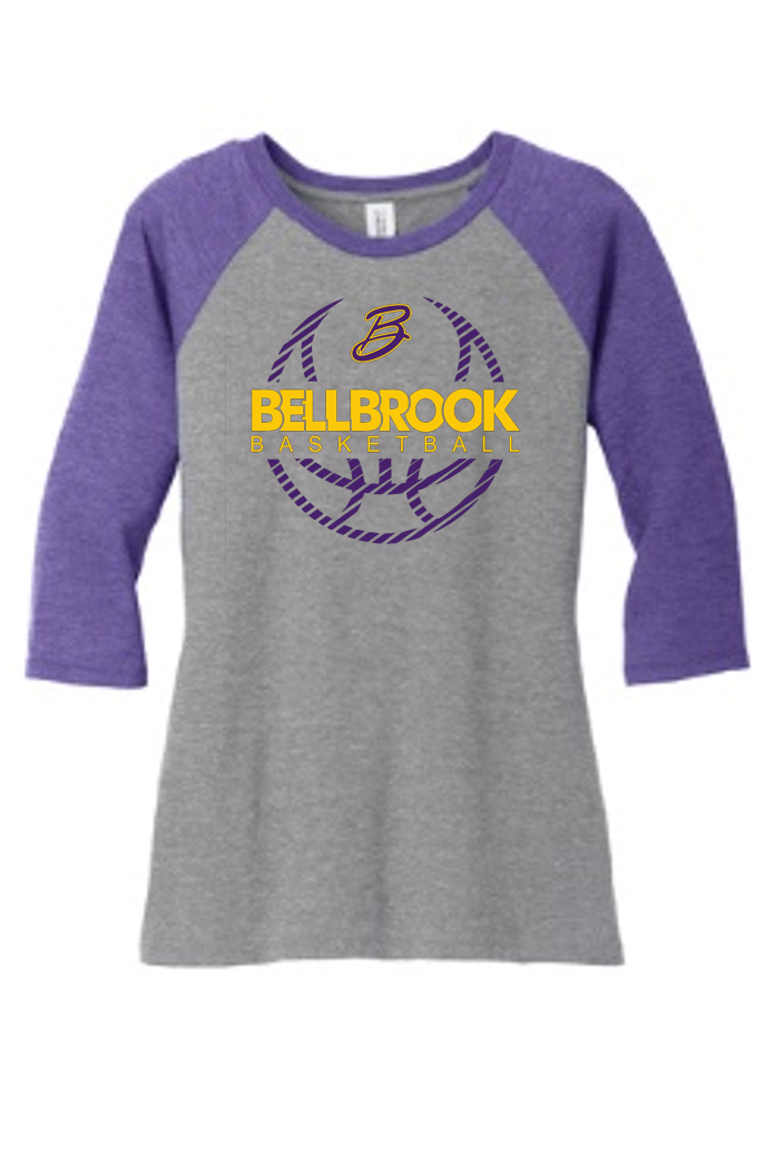 BHS Basketball Ladies Tri-Blend 3/4 Sleeve Raglan Shirt