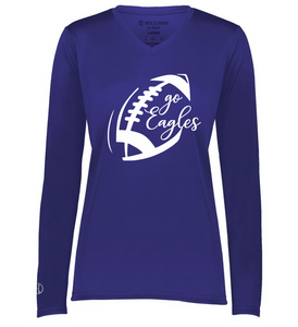 Wee Eagles Cheer "Go Eagles Football" Girls or Ladies Purple Dri-Fit Shirt_
