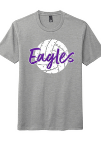 Bellbrook Middle School Volleyball Adult Grey Frost Tri-Blend Shirt