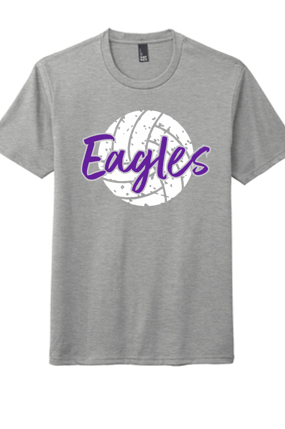 Bellbrook Middle School Volleyball Adult Grey Frost Tri-Blend Shirt