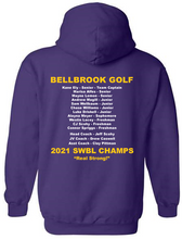 Bellbrook HS Golf-  2021 SWBL Champions 50/50 Purple Hoodie