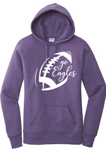 Wee Eagles Cheer "Go Eagles Football" LADIES Purple Heather Hoodie_