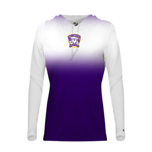 Copy of Bellbrook Women's Soccer Ladies White/Purple Ombre Hooded Shirt