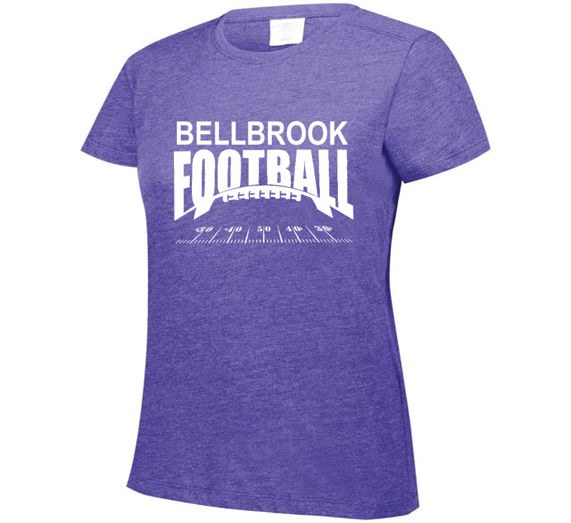 BMS Football Spiritwear Ladies Purple Tri-Blend Shirt
