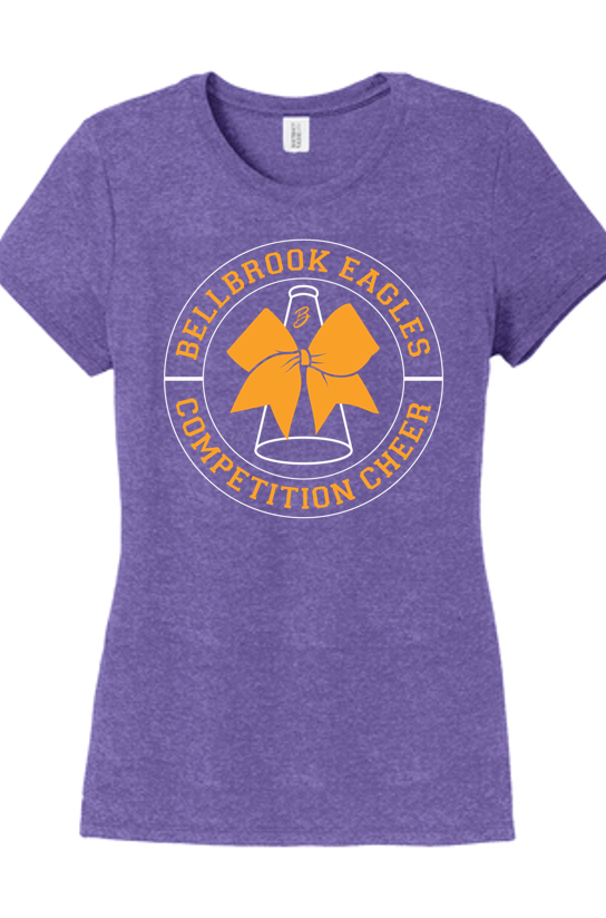 Competition Cheer Megaphone Ladies Purple Heather Tri-Blend Shirt