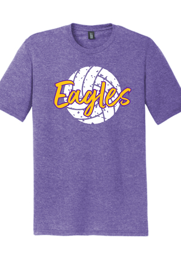 Bellbrook Middle School Volleyball Adult Purple Frost Tri-Blend Shirt