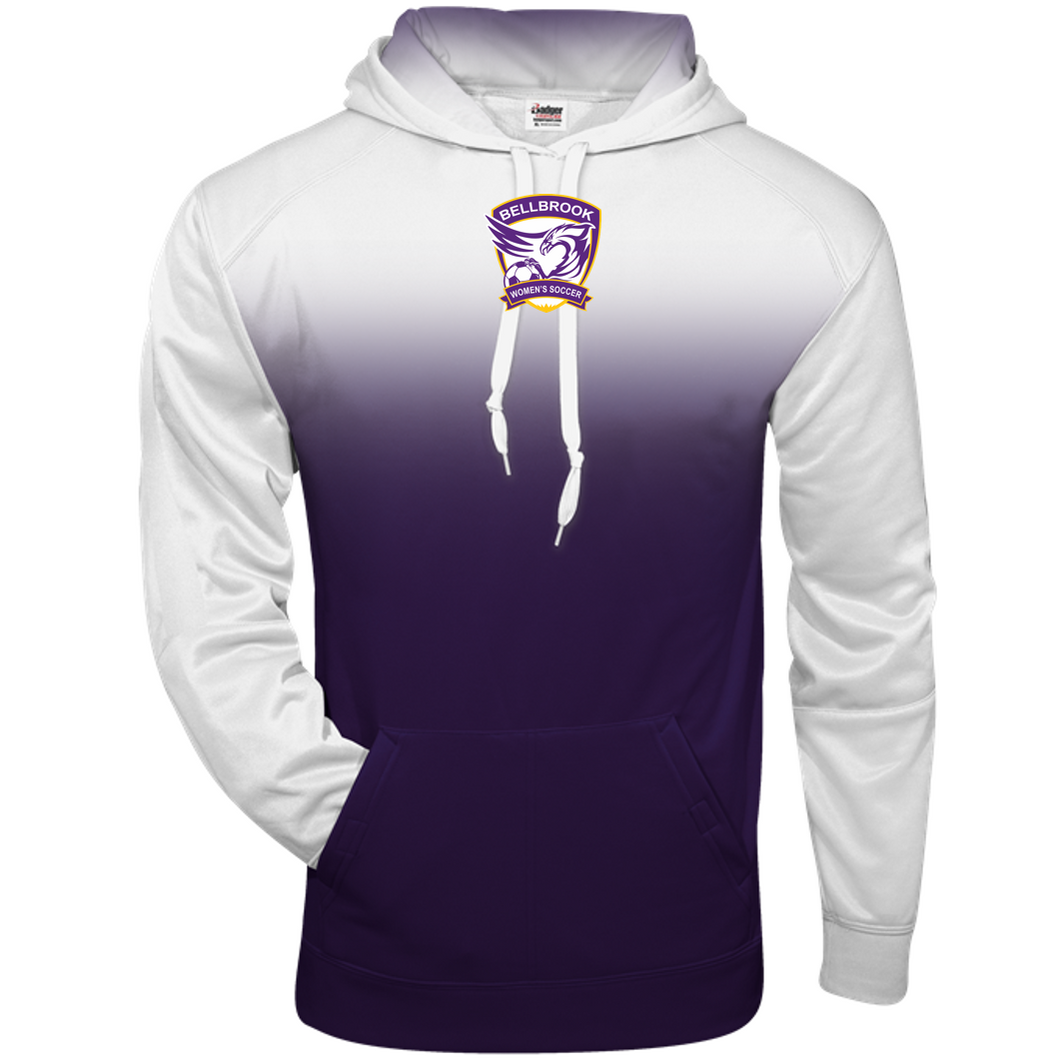Copy of Bellbrook Women's Soccer Adult White/Purple Ombre Hoodie