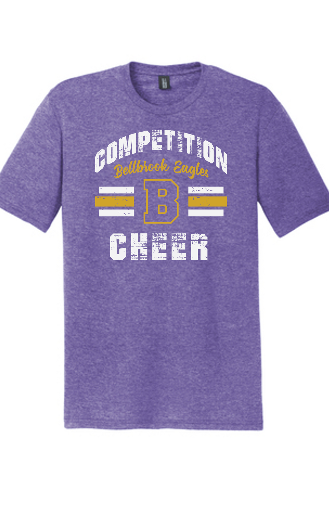 Competition Cheer Block B Adult Purple Heather Tri-Blend Shirt